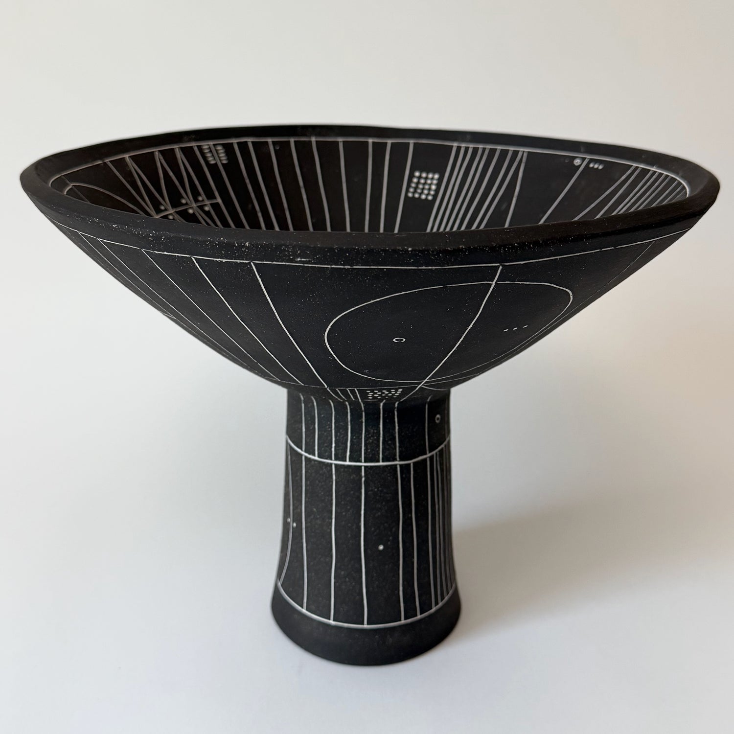 Scribe Pedestal Bowl in Black